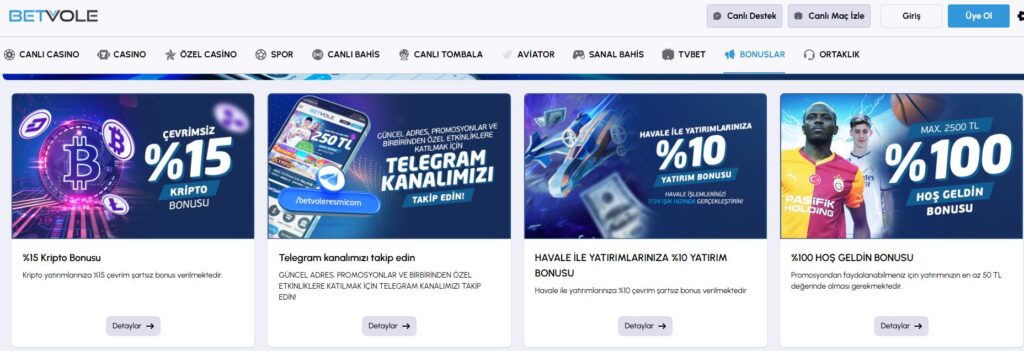 betvole hoş geldin bonusu